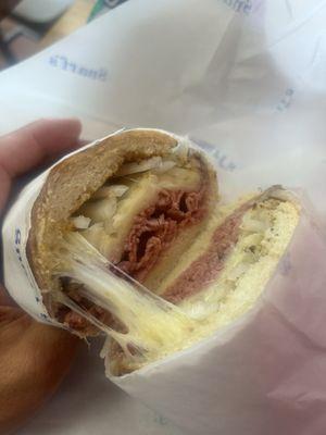 French Dip w/ Roast Beef, Swiss & Provolone Cheese