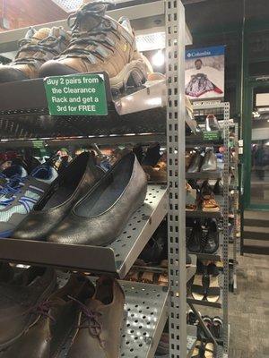 Racks on racks of sale shoes!