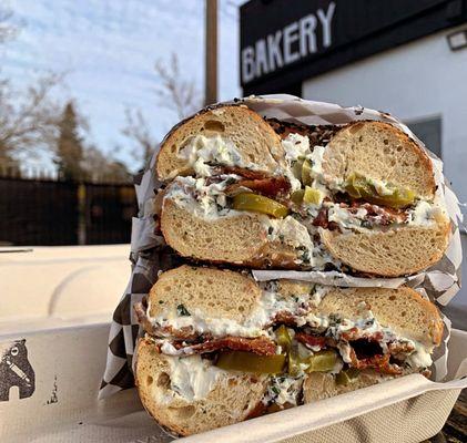 Forgotten Bagel: bacon, jalapeños, chive cream cheese