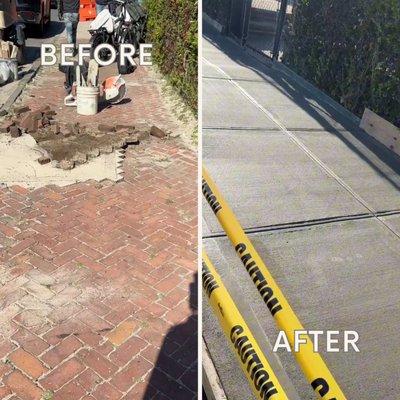 Sidewalk Repair Before and after