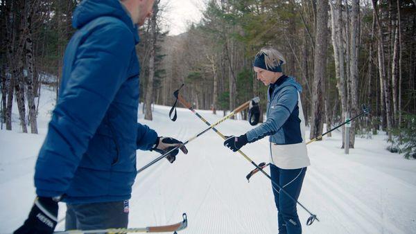 Cross country ski lessons available for all ages and abilities at Great Glen Trails Ski School. Book a lesson today!