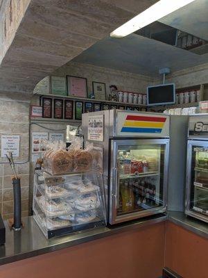 Corn tortillas, drink assortment. There's also a soda pop machine.