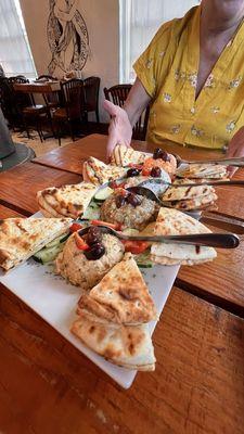 Greek spreads and pita.