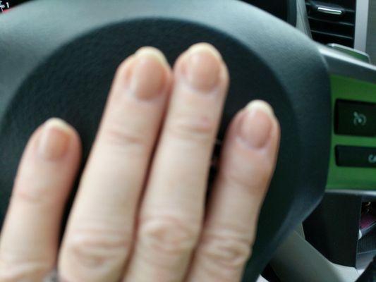 Not the best French manicure I've ever had. After 4 days they turned yellow