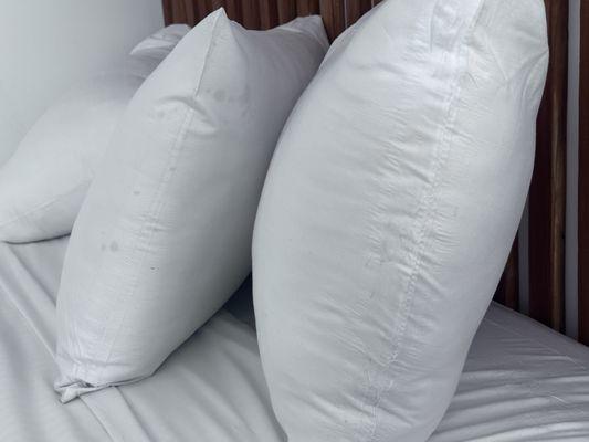 Thick stained pillows (they said they'd charge you for stained pillows but give them to you)