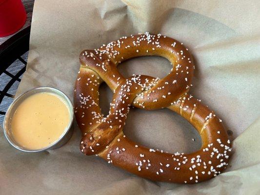 Warm Beer pretzel!   Yum.