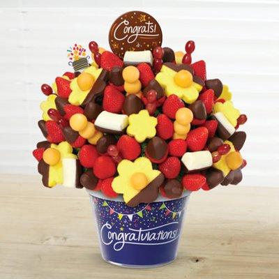 Congratulations Berry Chocolate Bouquet. Dipped Pineapple & Banana. 3 Sizes starting at $107