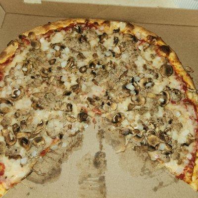 Sausage mushroom onion large pizza