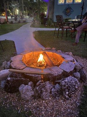 Outdoor fire pit for those cool evenings.