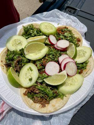 Carbe Asada, Al Pastor, Chorizo, and Barbacoa tacos. THE BEST!!!