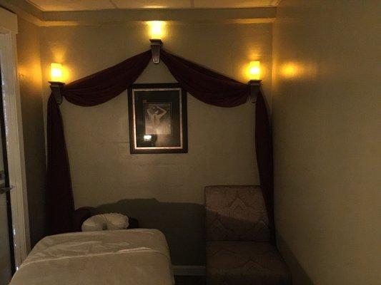 Picture of the massage therapy room.  Massages offered by a licensed and certified massage therapist.