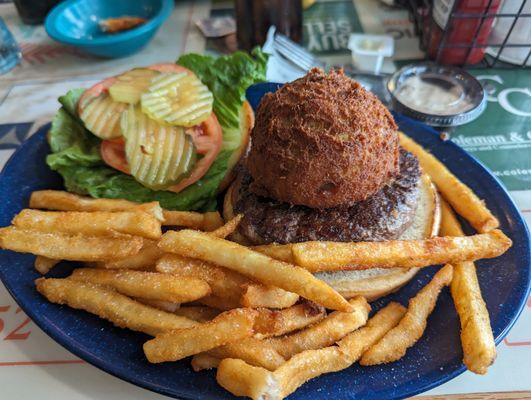 Chesapeake Bay Burger and some really tasty fries