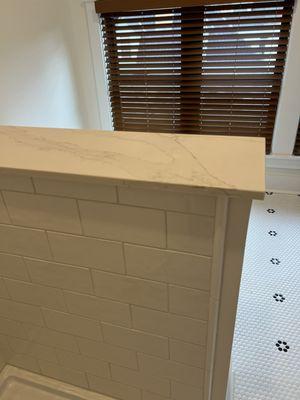 Quartz shower ledge