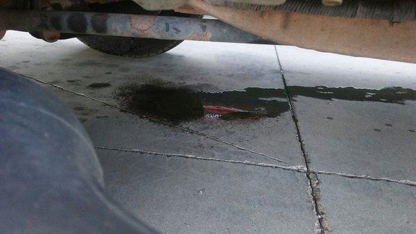 This is what I see when I picked up my vehicle, it never leaked like this!