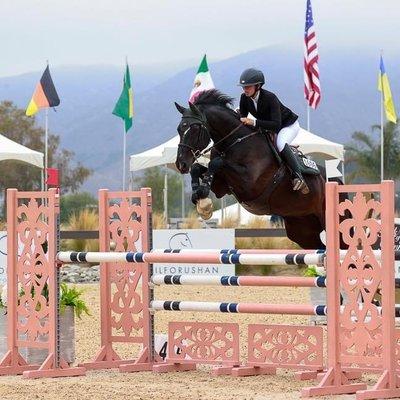 Assistant Trainer Susan Tulkki and her horse Van Gogh De Tatihou