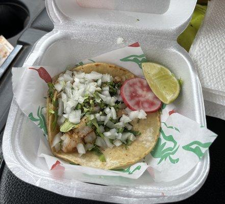 Shrimp taco was very Tasty!  Nice flavor..