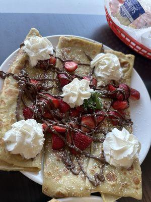 Crepes with Nutella and strawberries