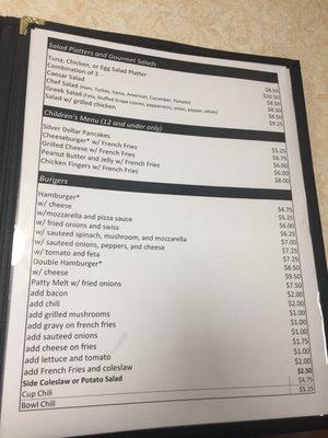 Restaurant menu