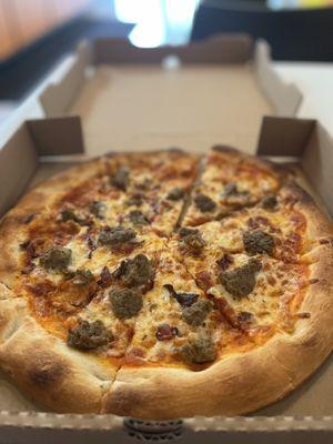 Meatballs & Canadian Bacon Bits Pizza