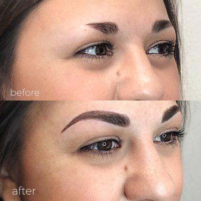 Combo brows. Aka Microblading with shading