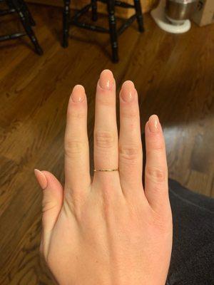 SNS nails in baby pink