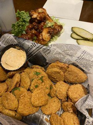 Fried pickles and Cauliflower appetizer. See those pickles with the cauliflower? They were bomb!