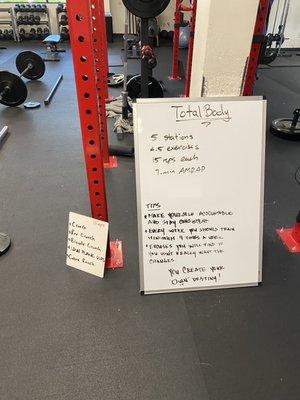 Workout of the day, one of the stations