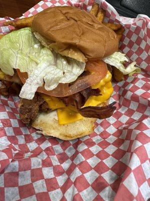 Chicken sandwich with French fries