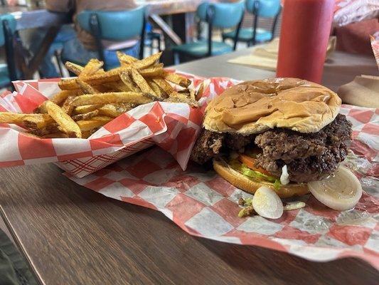 Big lean beef filled Double Burger