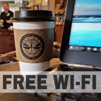 Wi-Fi is free! Password is on the wall - literally.