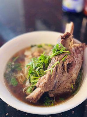 Beef rib pho! A lot of meat and super tender! They said it's limited availability but make sure you ask.