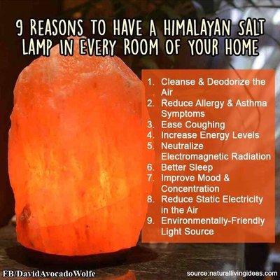 I love Himalayan salt lamps I have 6 in my home and 2 in my massage room alone