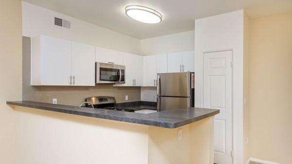 Stainless steel appliances in all apartments