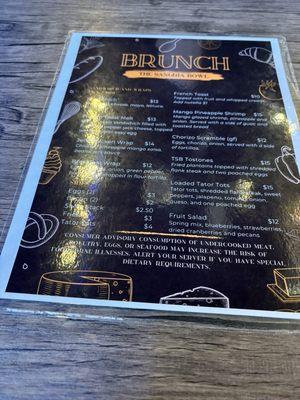 Brunch menu