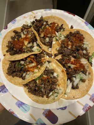 Asada tacos con todo