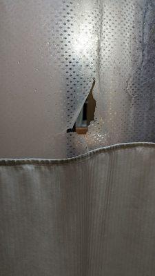 Holes in the shower curtains