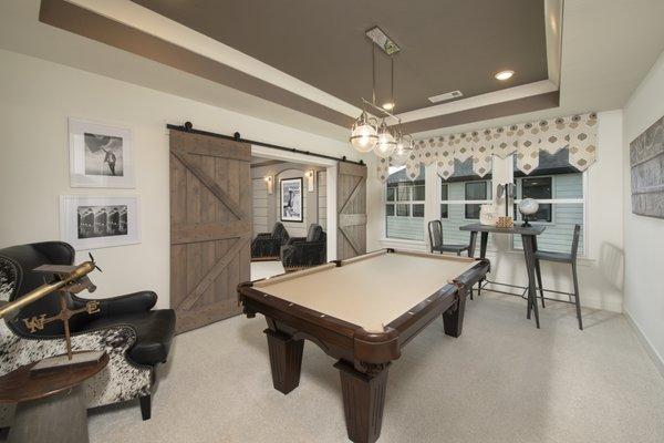 Most of our homes contain game rooms for valued family time.