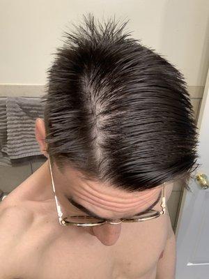 super sloppy haircut. This is me making it look its best with product.