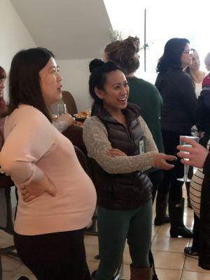 Pelvic Floor Therapist, Dr. Charisse Balance mingling at a Mom Brunch!!