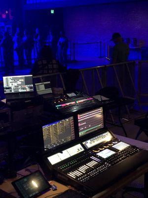 View of sound tech equipment before the 8pm show.