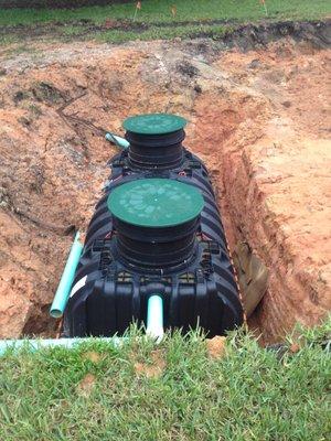 New septic tank installation in progress