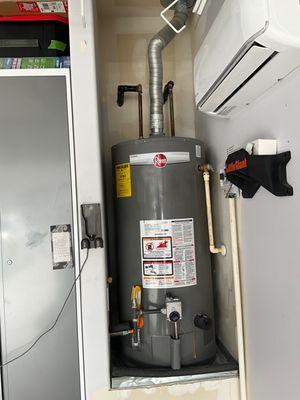 40 Gallon Gas Rheem Professional garage installation