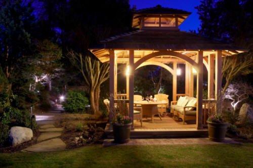 Gazebos with lighting features