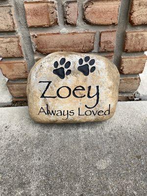 The beautiful pet memorial stone.