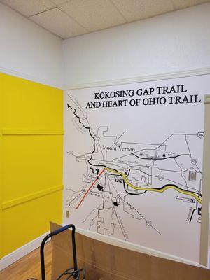 Map of the Kokosing Gap Trail on our Wall