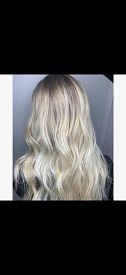 Warm blonde balayage