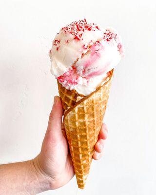 Peppermint ice cream cone