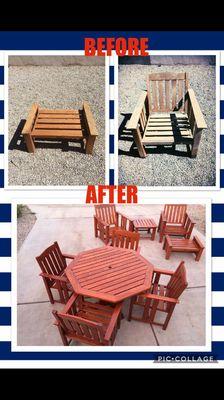 Refurbished patio furniture