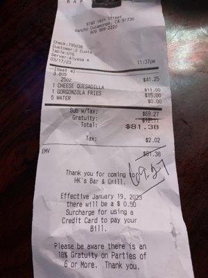 Our receipt