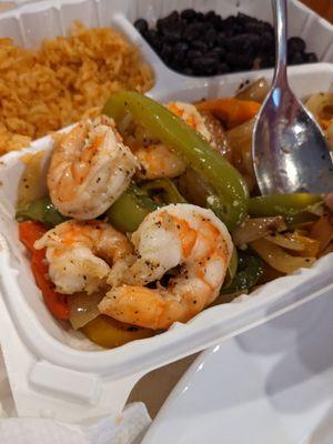 Shrimp fajitas